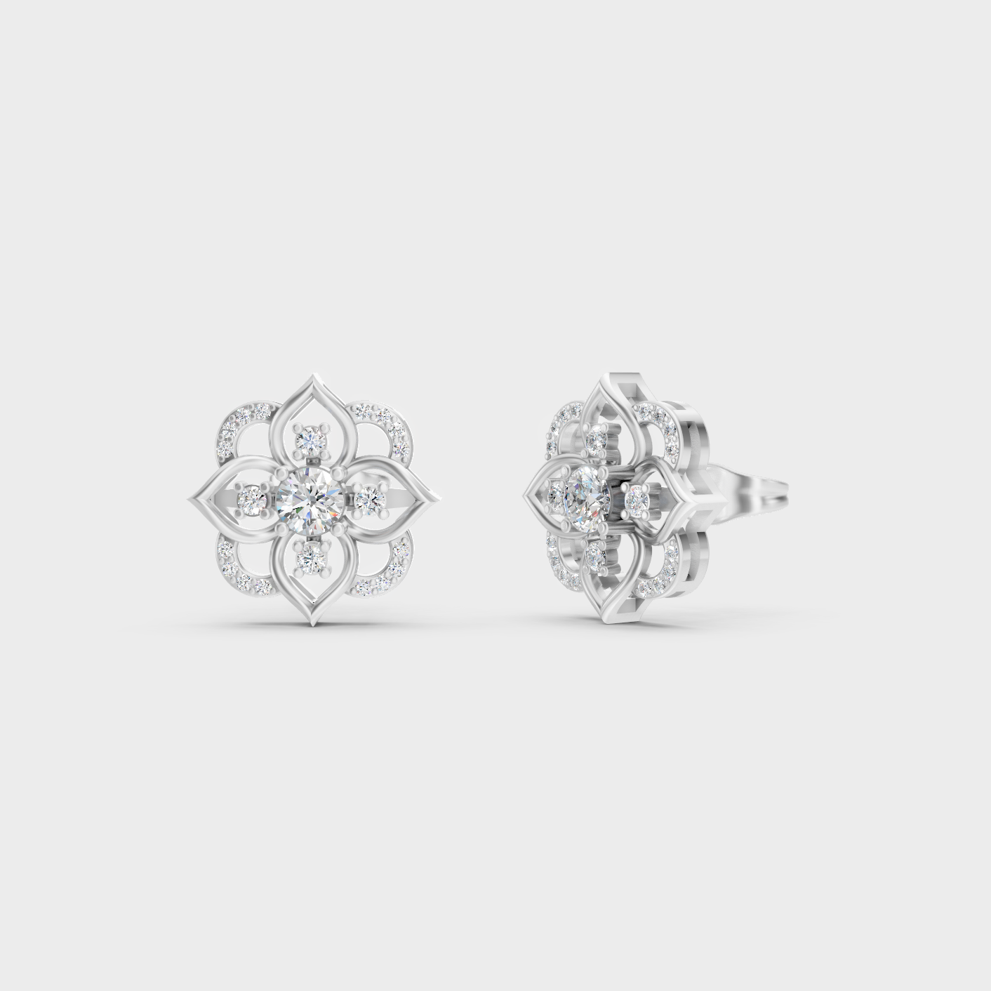 White Gold 0.58 Ct Lab Grown Round Diamond Stud Earrings GLI Certified Fine Jewelry